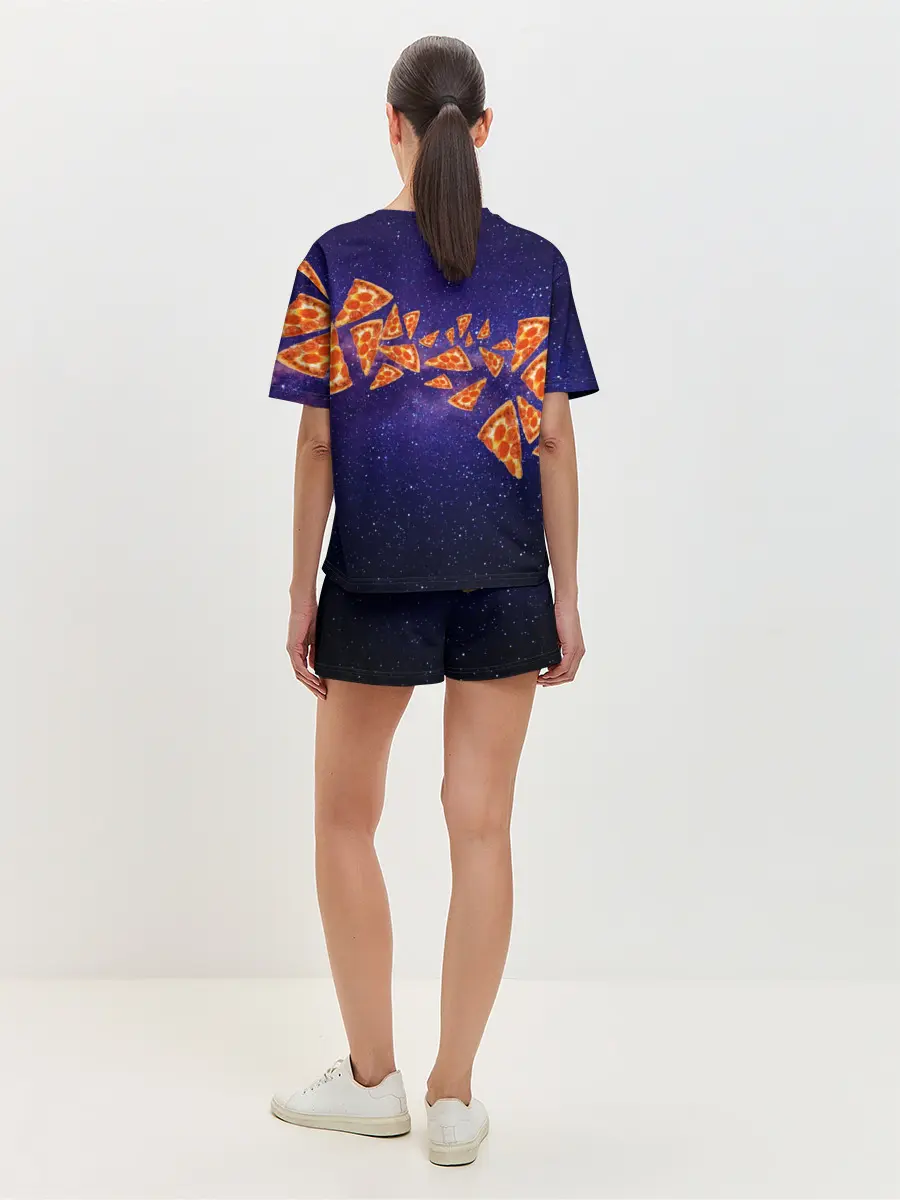 Женская пижама с шортами / Пицца - Кот