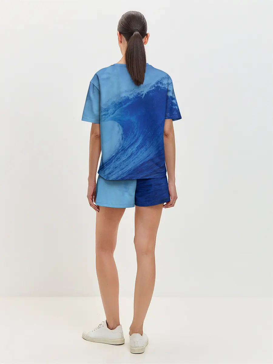 Женская пижама с шортами / Вода: водород. Парные футболки