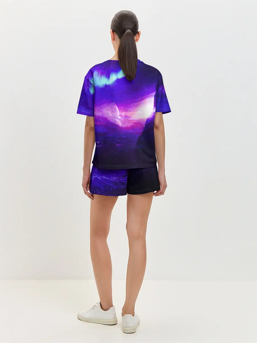 Женская пижама с шортами / Космическое сияние