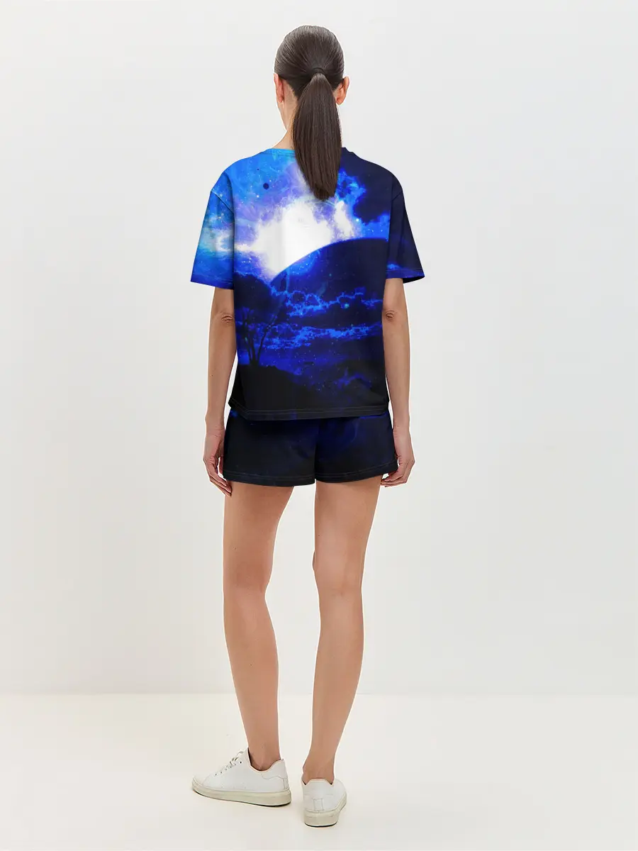 Женская пижама с шортами / Космический закат