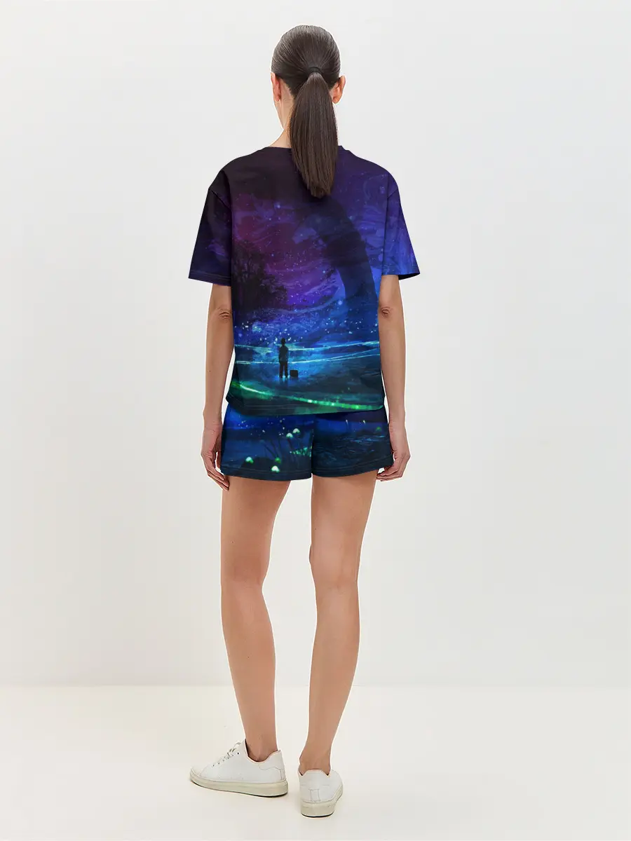Женская пижама с шортами / Парень и космос