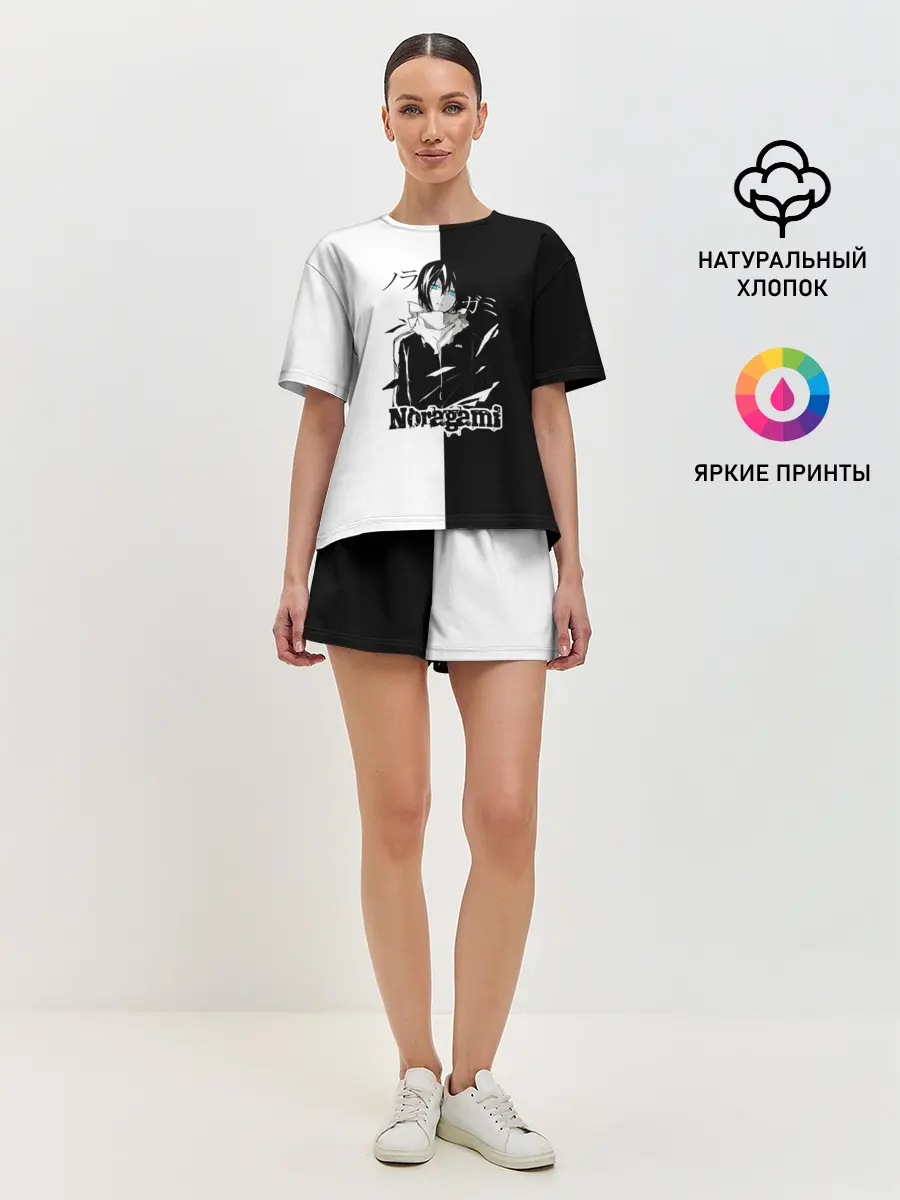 Женская пижама с шортами / БЕЗДОМНЫЙ БОГ. Черное и Белое