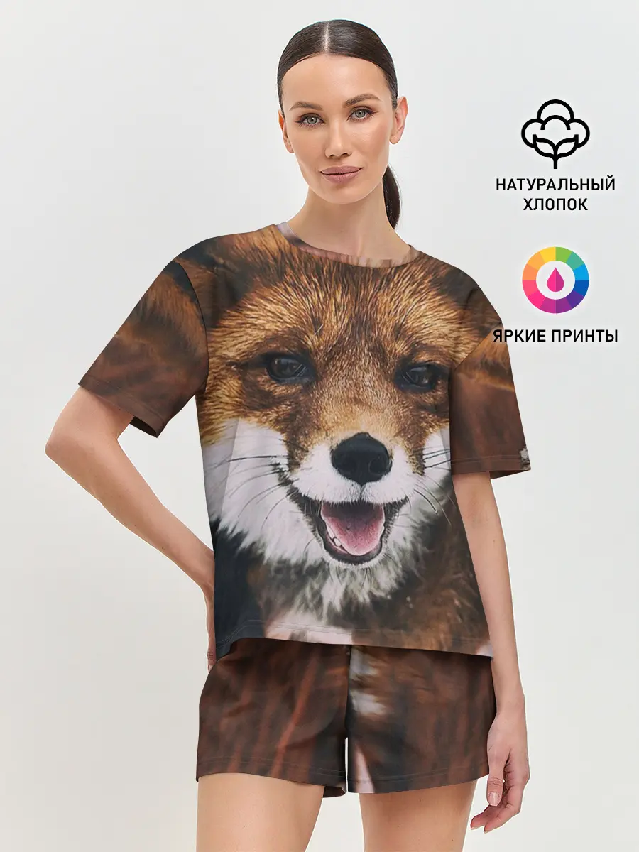 Женская пижама с шортами / Лисичка