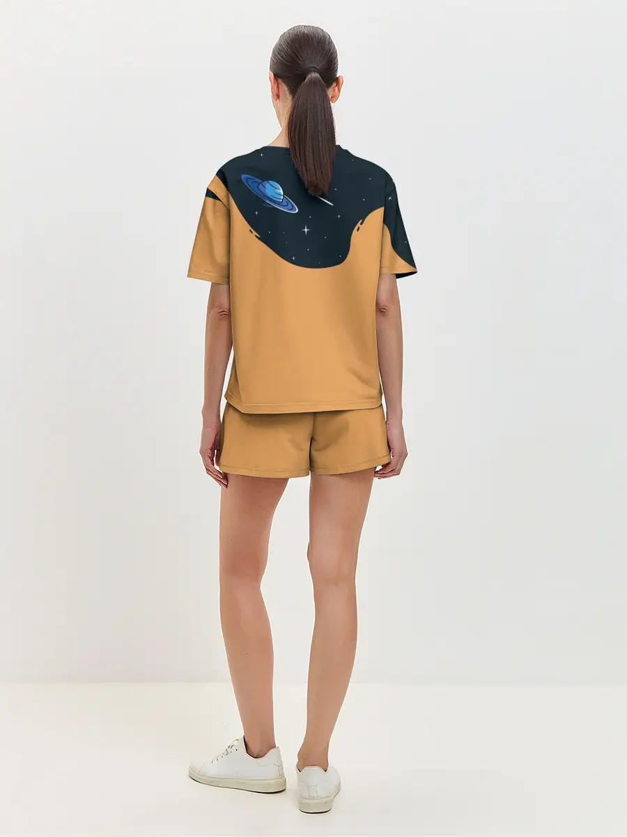 Женская пижама с шортами / Космонавт и чернила