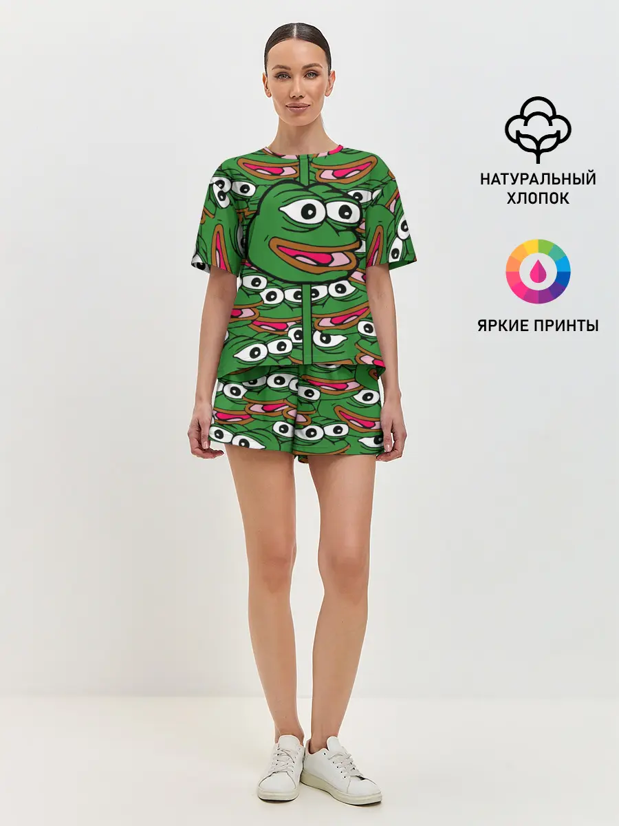 Женская пижама с шортами / Good / Sad frog