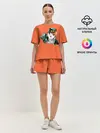 Женская пижама с шортами / Джоджо хомяк на оранжевом