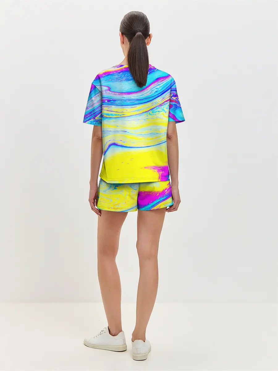 Женская пижама с шортами / Разводы красок