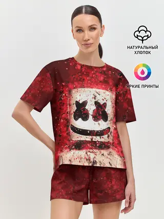 Женская пижама с шортами / Marshmello