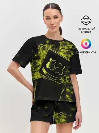 Женская пижама с шортами / Marshmello