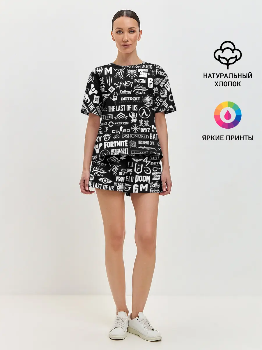 Женская пижама с шортами / ЛОГОТИПЫ ИГР