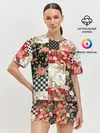 Женская пижама с шортами / Лоскутный орнамент