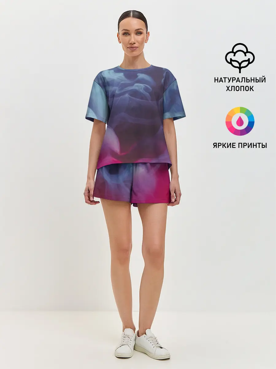 Женская пижама с шортами / Футболка Smoke