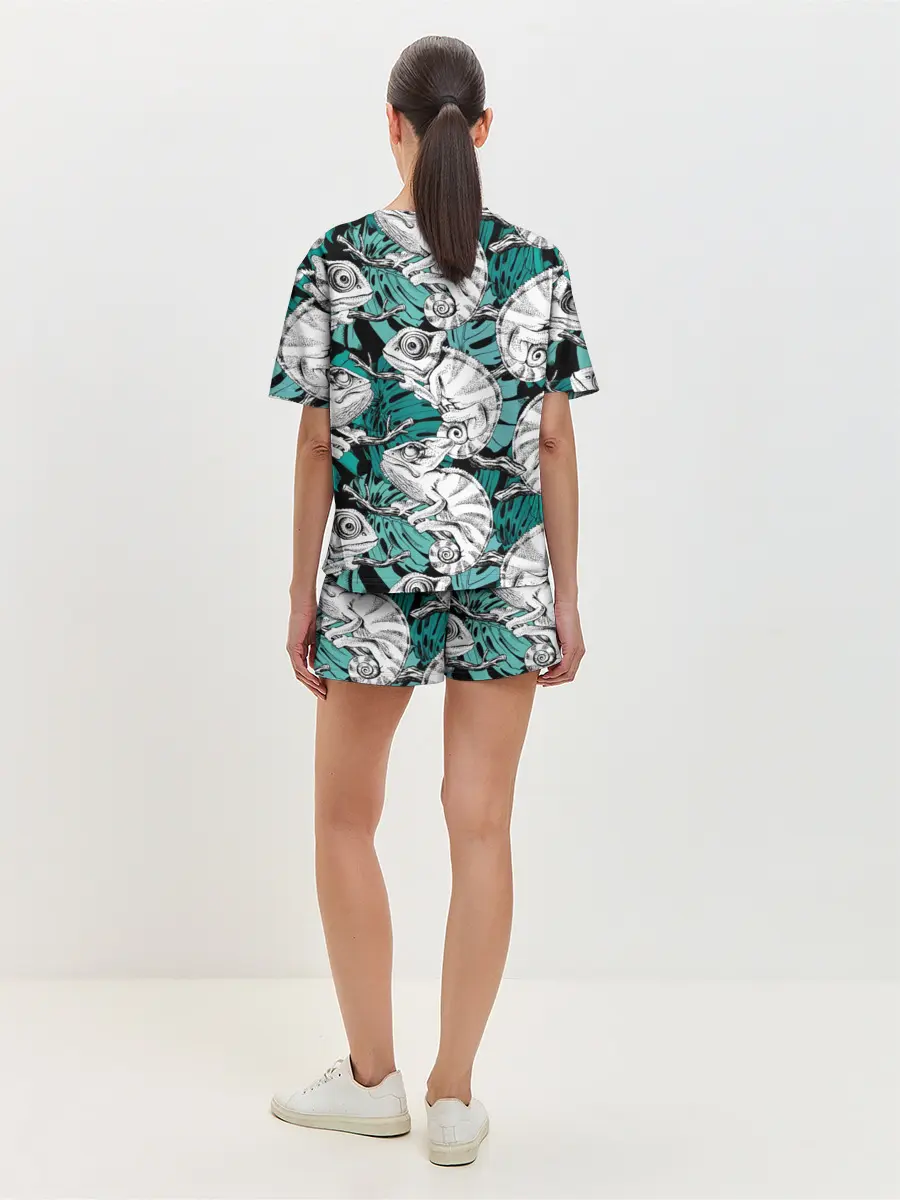 Женская пижама с шортами / Хамелеоны