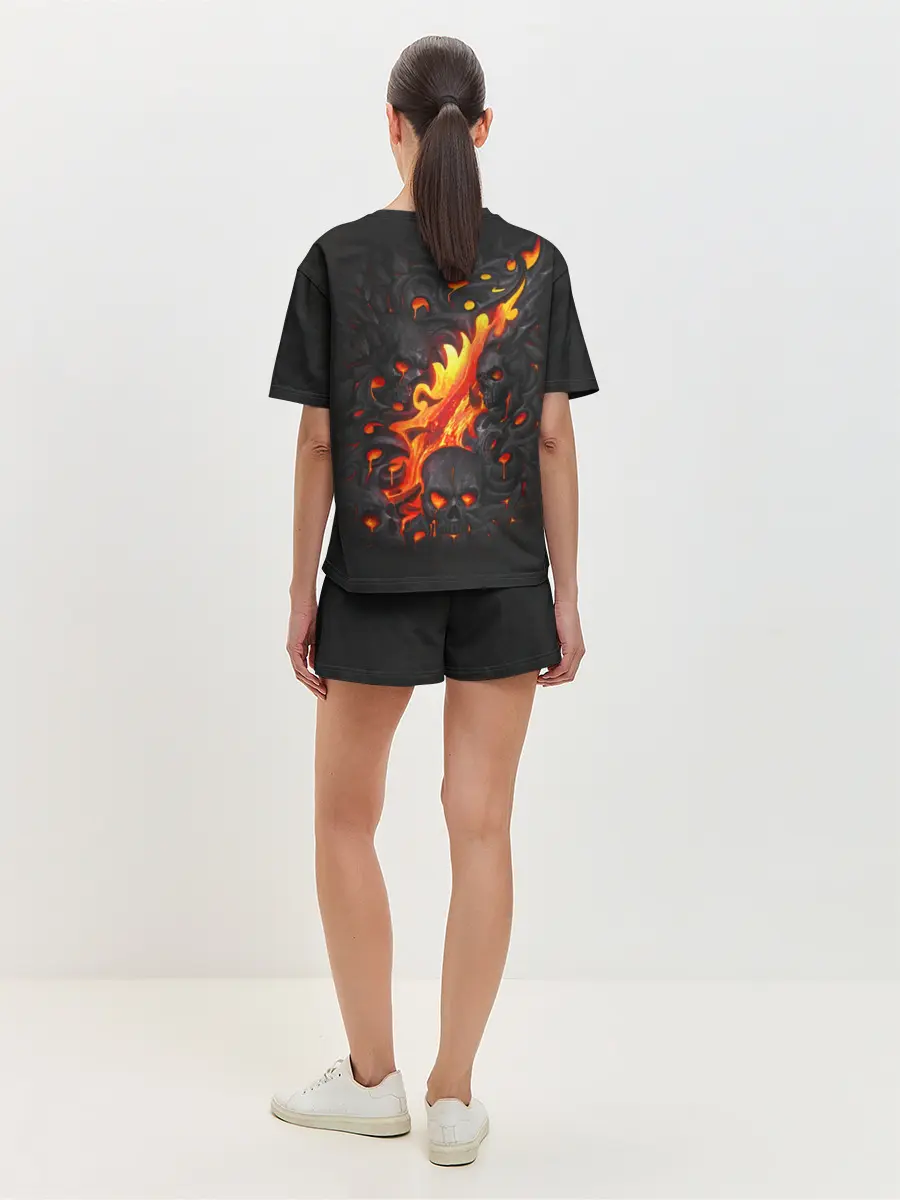 Женская пижама с шортами / Skull Lava
