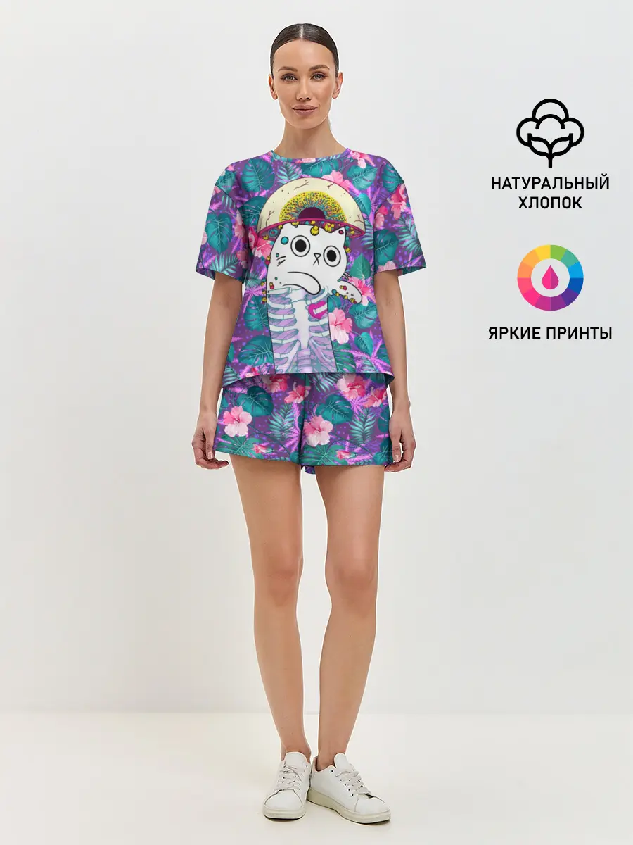 Женская пижама с шортами / Скелекот