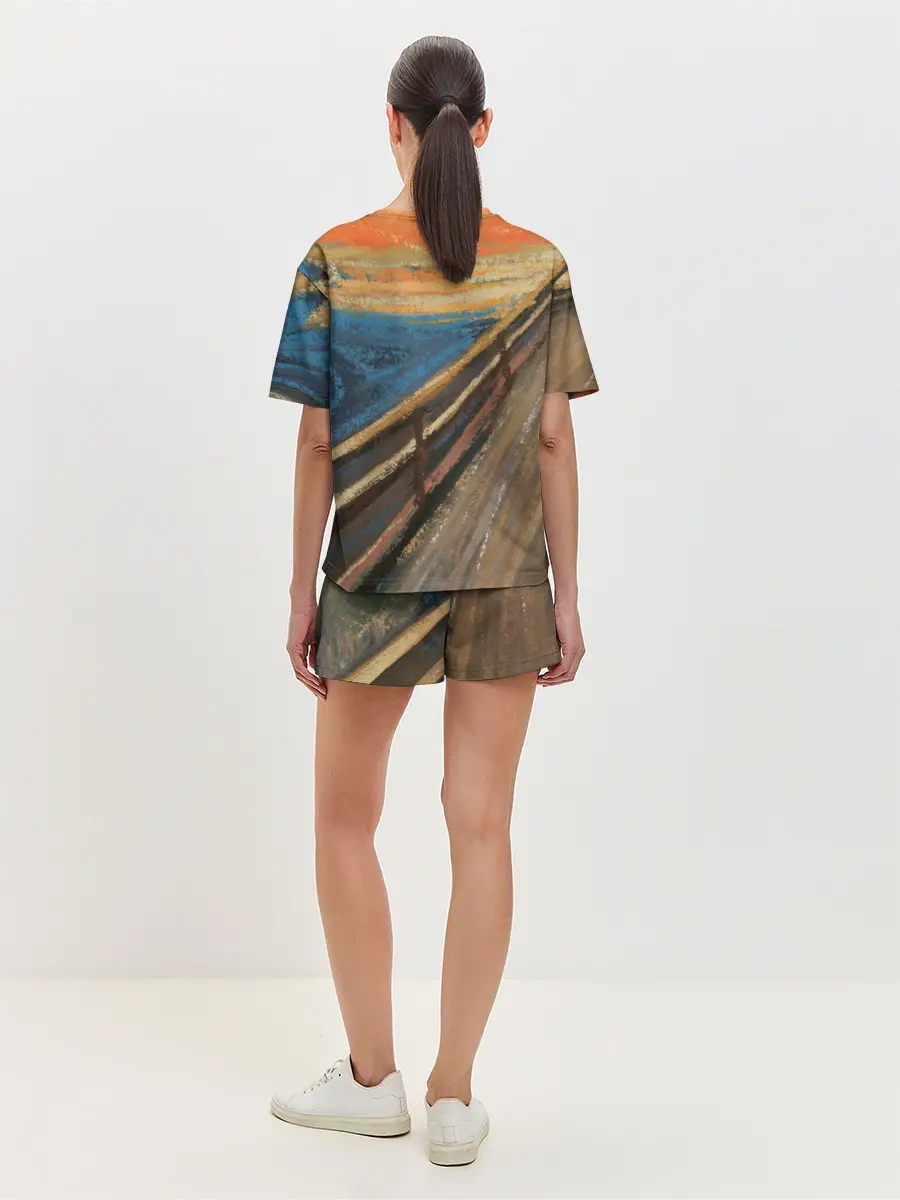 Женская пижама с шортами / Крик котика