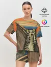 Женская пижама с шортами / Крик котика