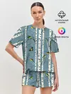 Женская пижама с шортами / Синички на берёзах
