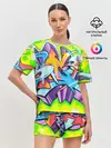 Женская пижама с шортами / Неоновая кислота
