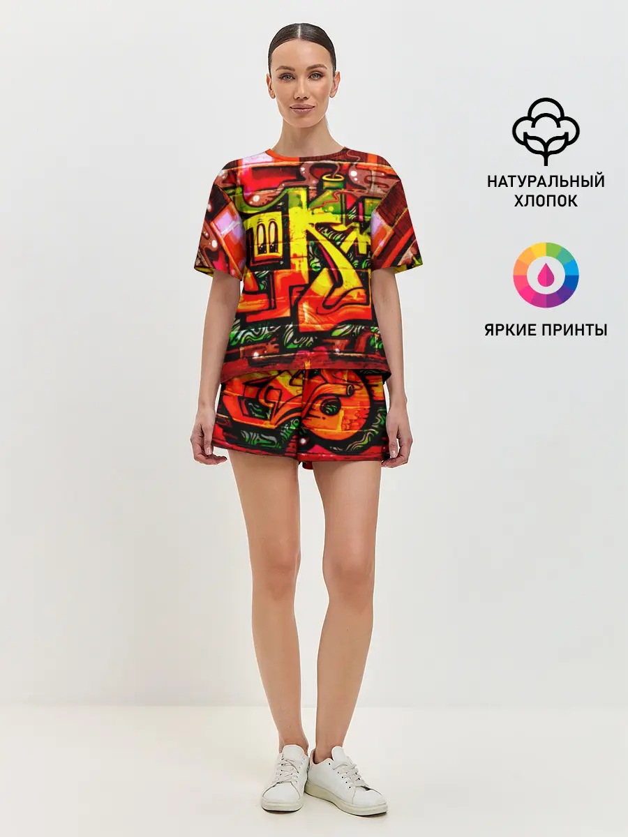 Женская пижама с шортами / Граффити