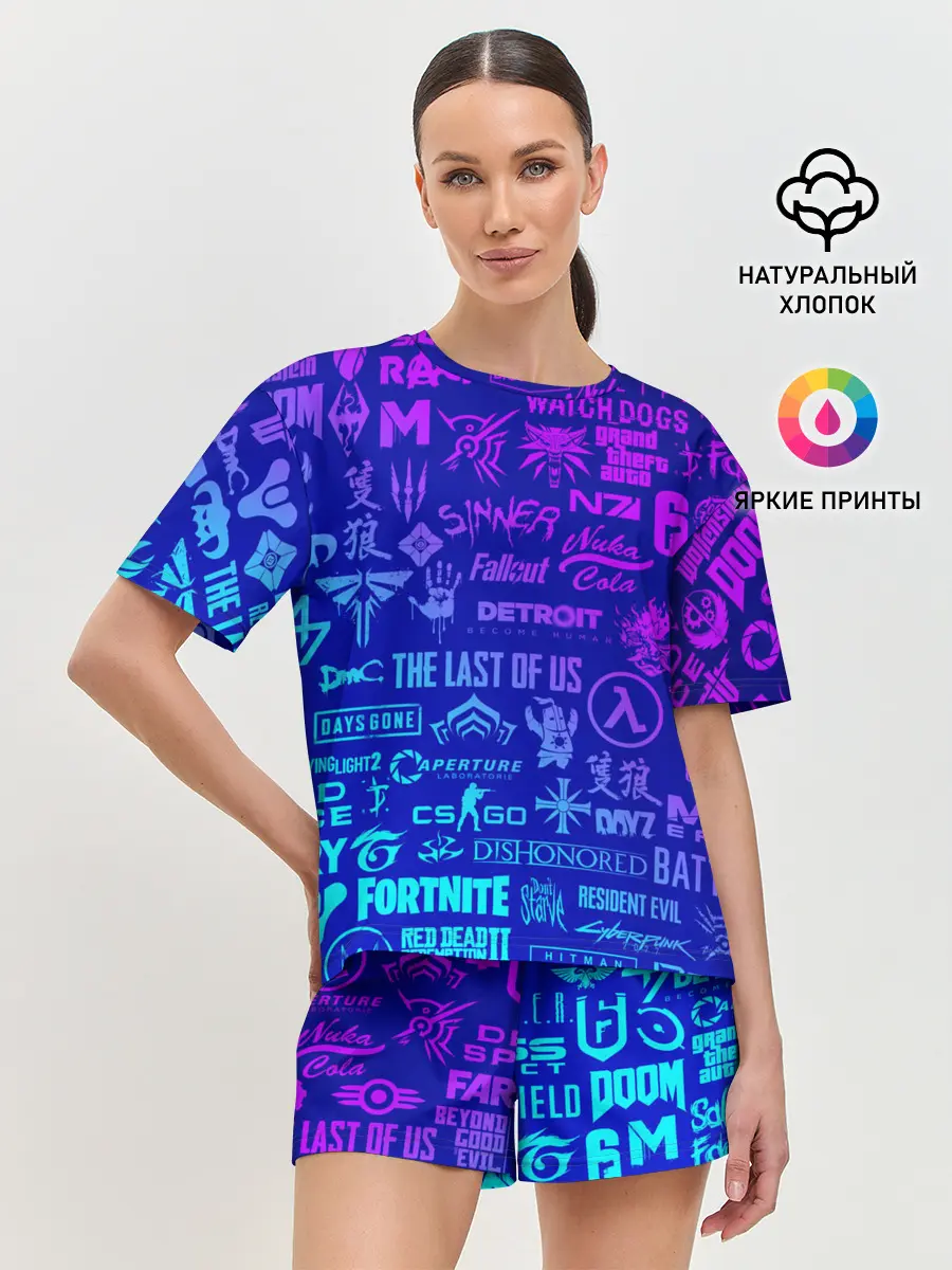 Женская пижама с шортами / ЛОГОТИПЫ ИГР