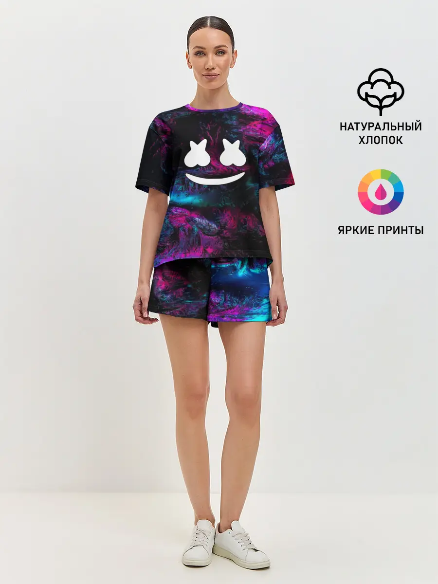 Женская пижама с шортами / Marshmello NEON
