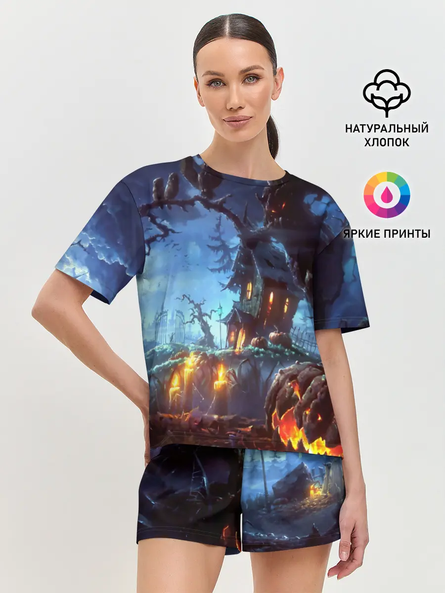 Женская пижама с шортами / Хэллоуин