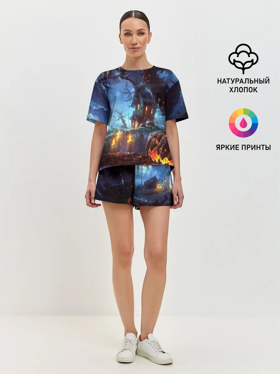 Женская пижама с шортами / Хэллоуин