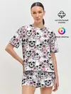 Женская пижама с шортами / Черепа в цветах