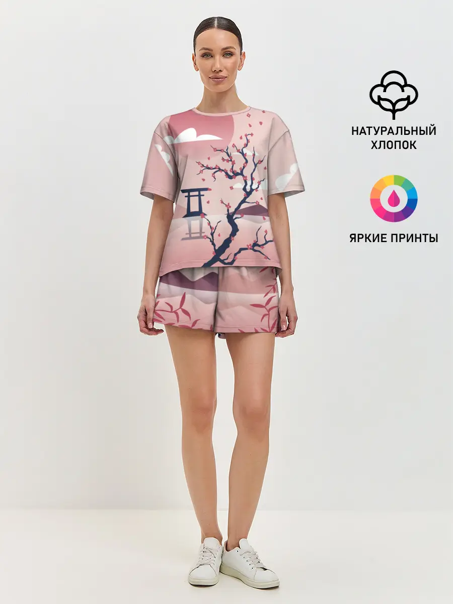 Женская пижама с шортами / Японский мотив