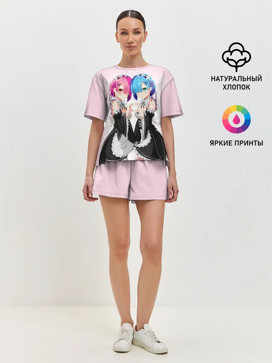 Женская пижама с шортами / Re:Zero. Рем и Рам