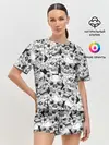 Женская пижама с шортами / Черепа в цветах
