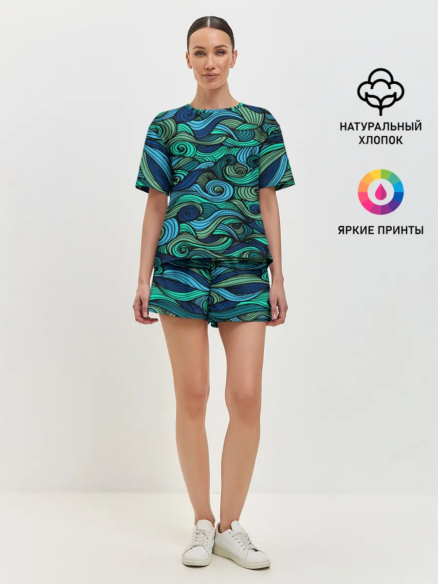 Женская пижама с шортами / Морская пучина