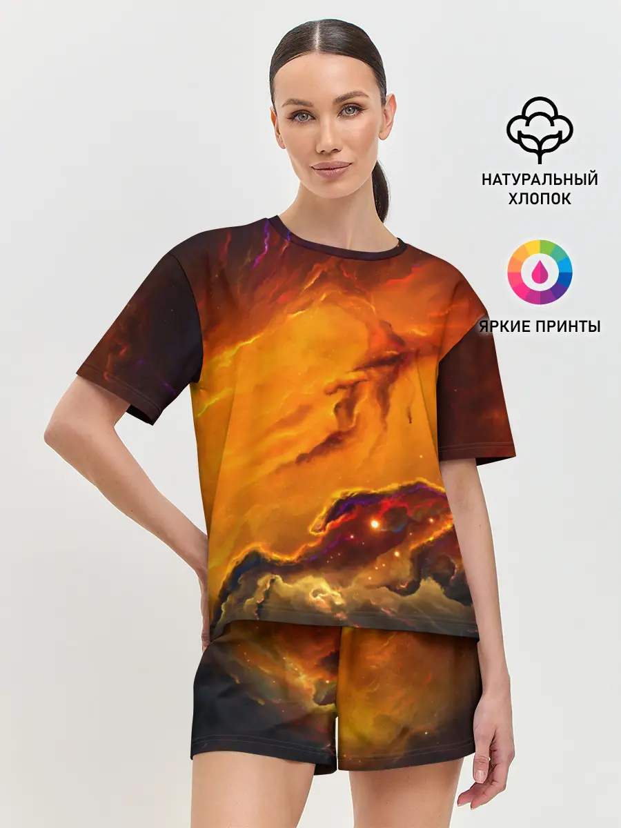 Женская пижама с шортами / Космос