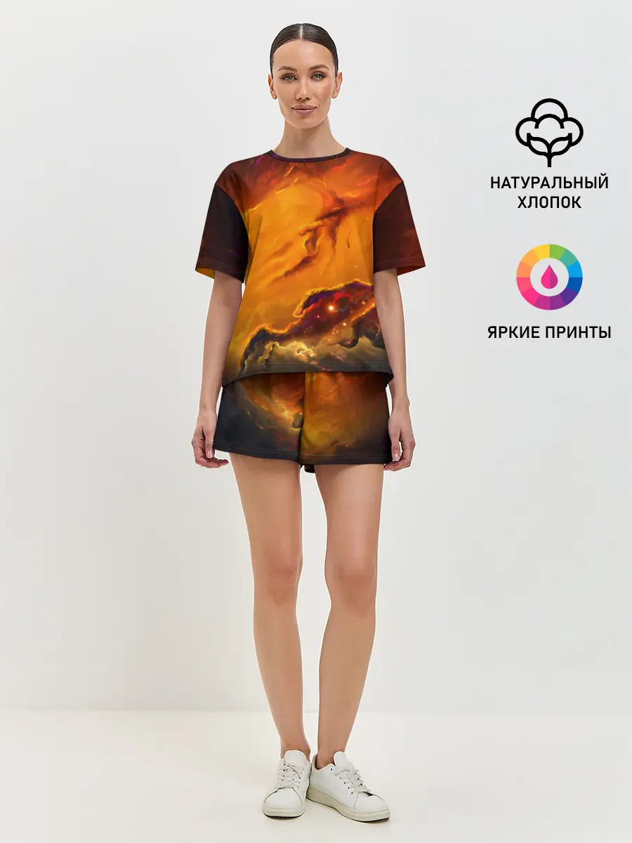Женская пижама с шортами / Космос