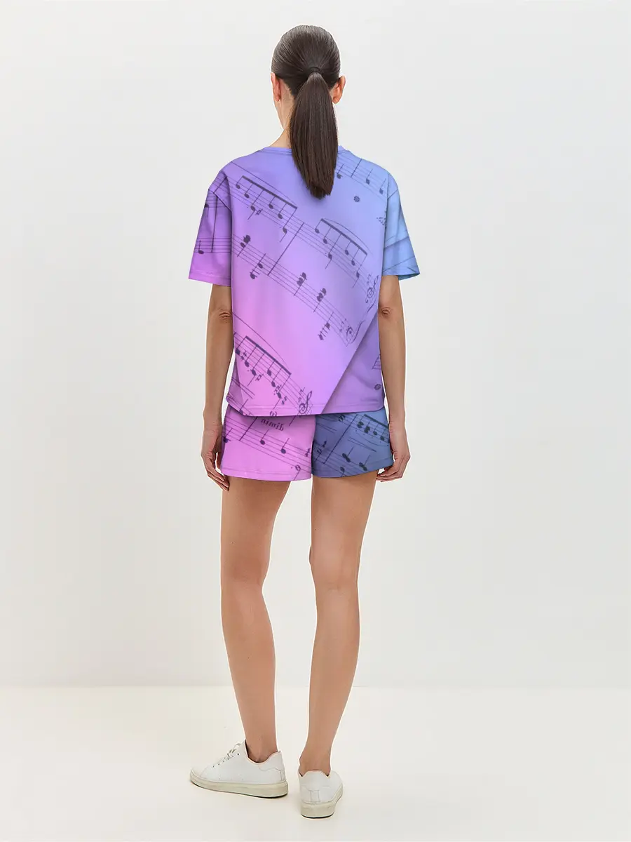 Женская пижама с шортами / Ноты