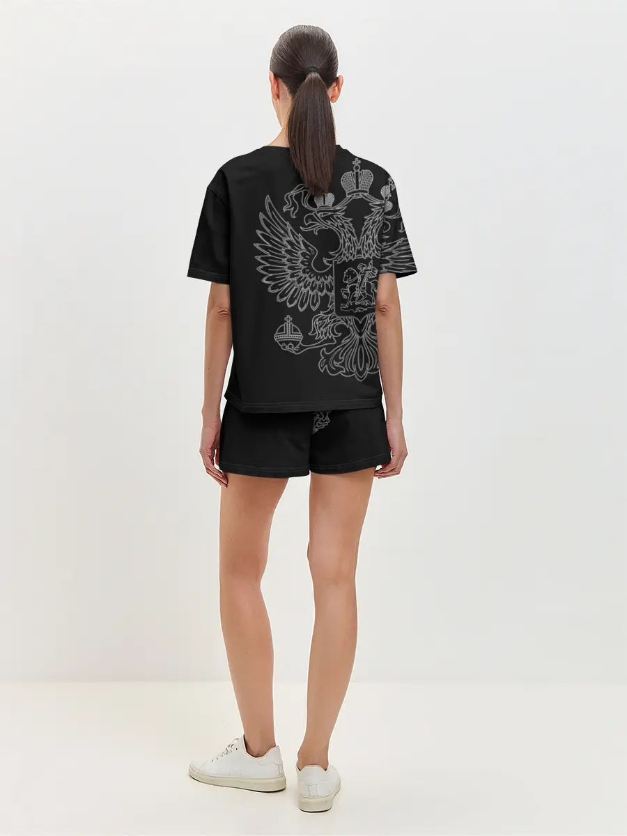 Женская пижама с шортами / Казак белый герб РФ