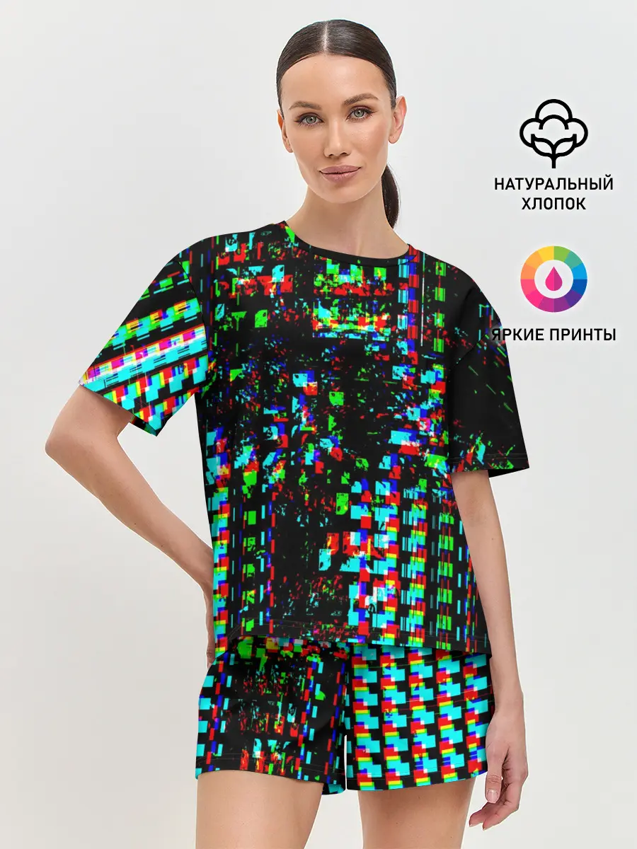 Женская пижама с шортами / Optical abstract