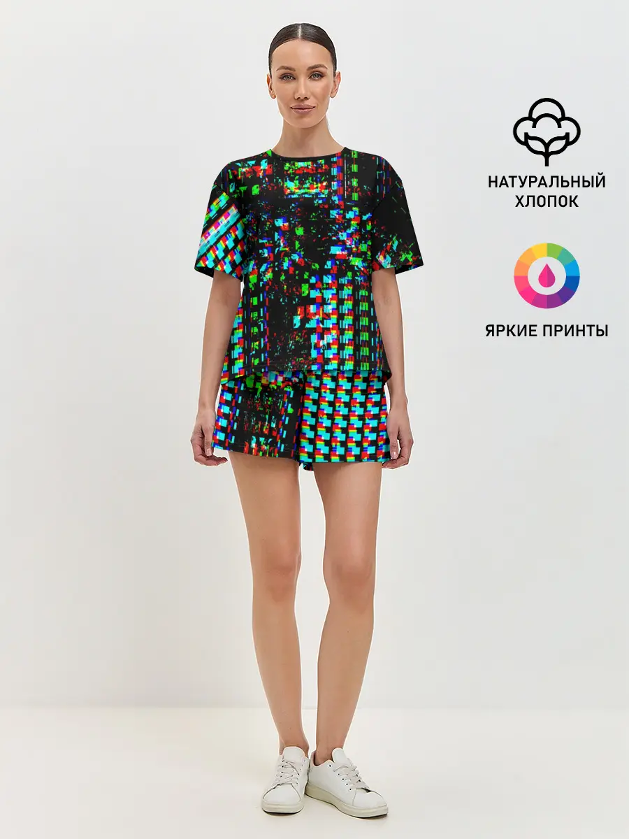Женская пижама с шортами / Optical abstract