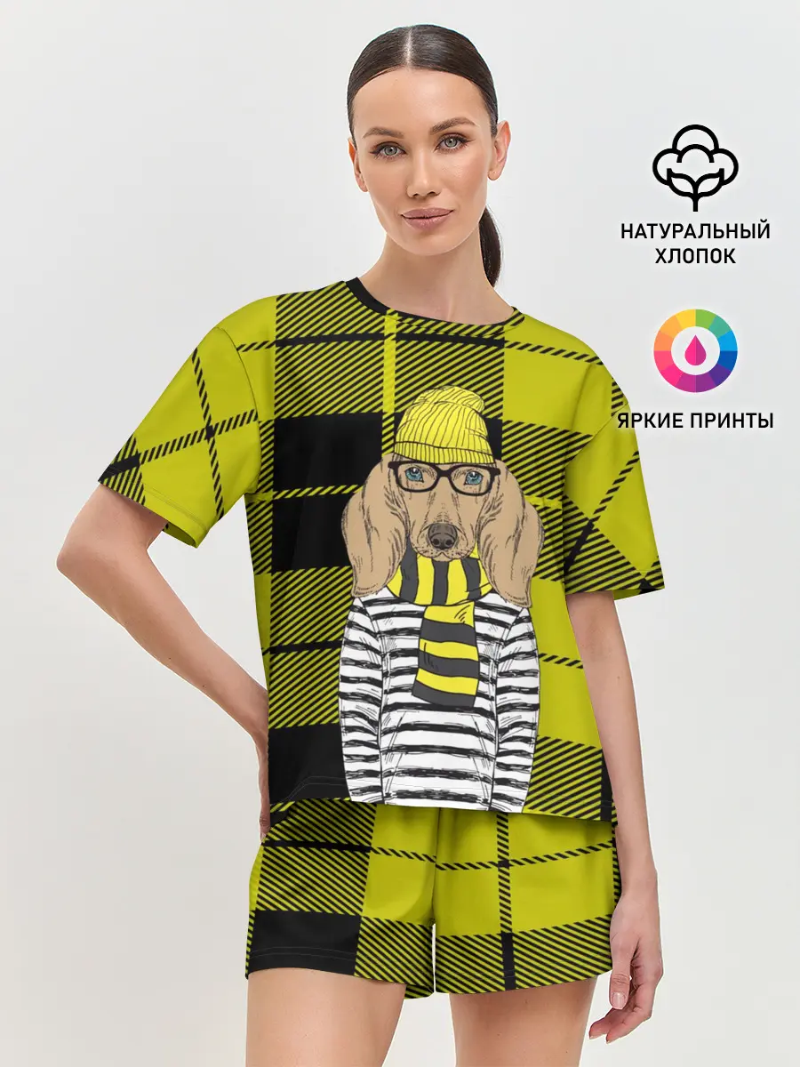 Женская пижама с шортами / Такса Хипстер
