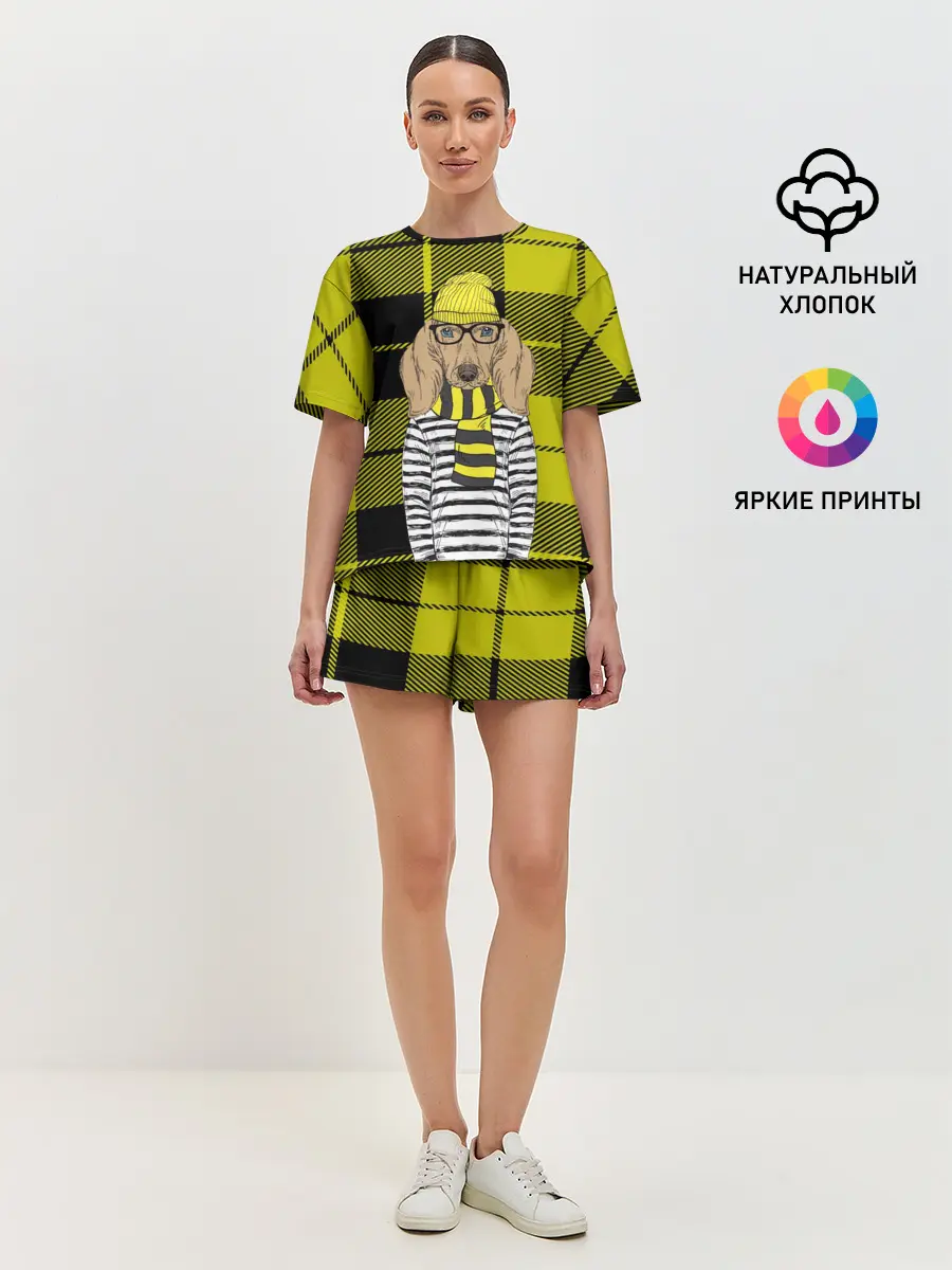 Женская пижама с шортами / Такса Хипстер