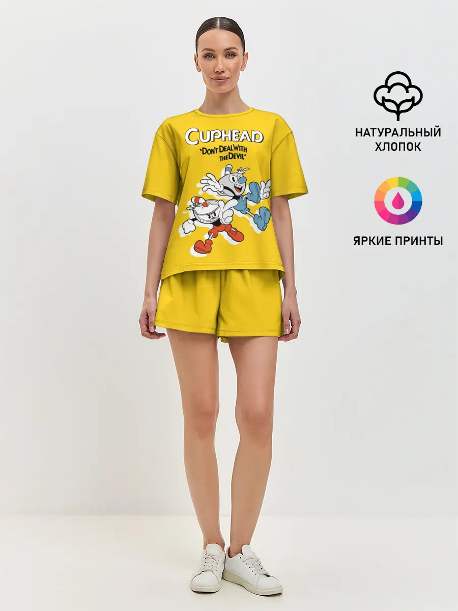 Женская пижама с шортами / Cuphead