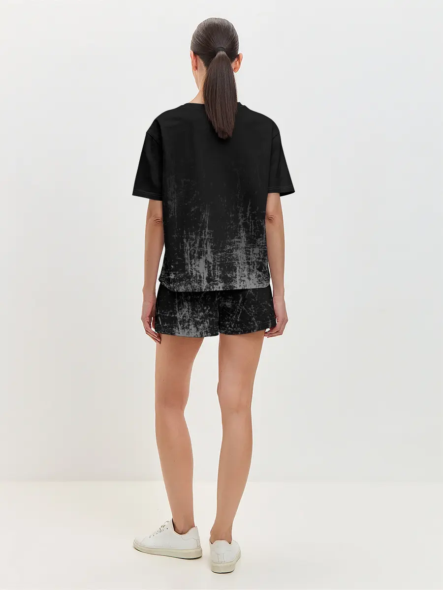 Женская пижама с шортами / Black Grunge