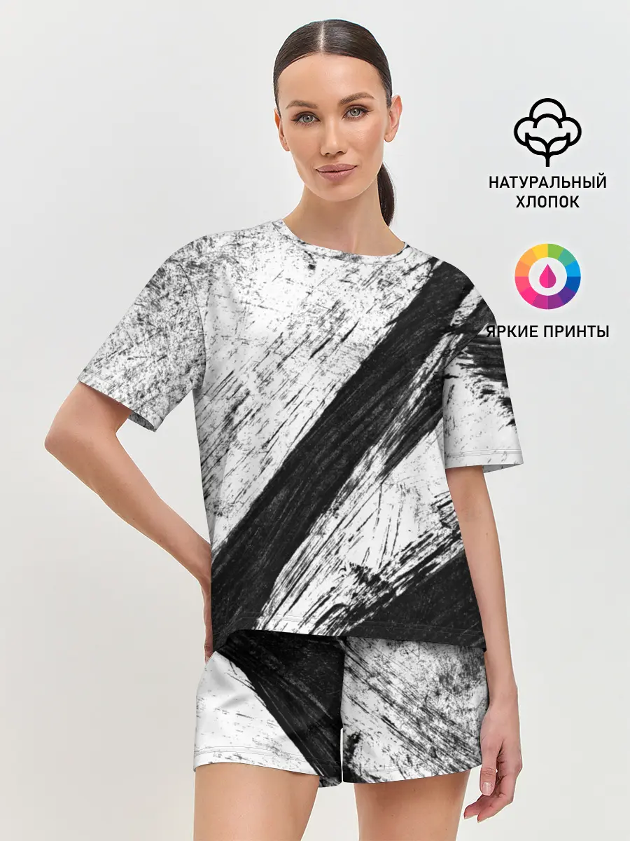 Женская пижама с шортами / просто краски