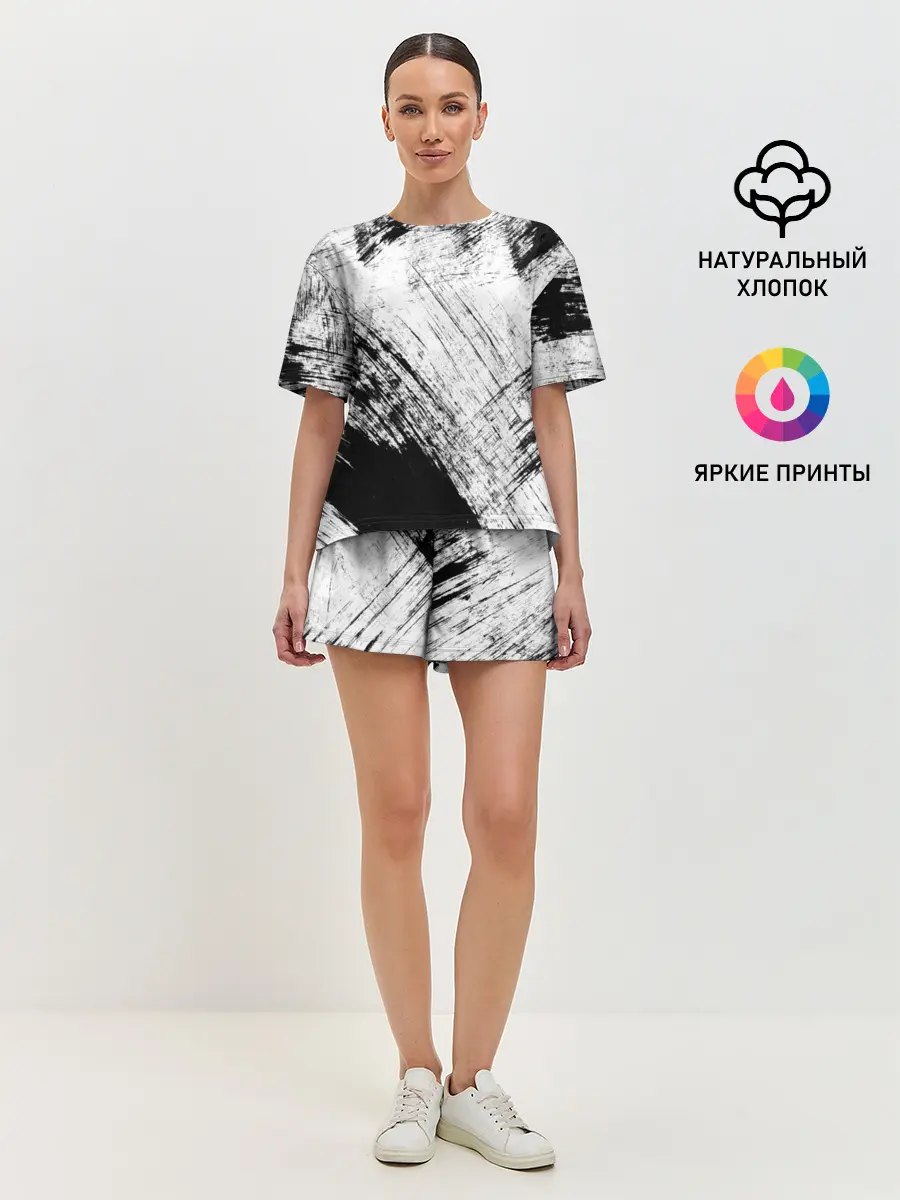 Женская пижама с шортами / Штриховка