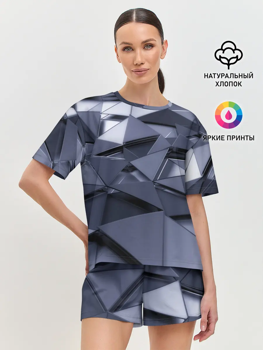 Женская пижама с шортами / Metalic geometry