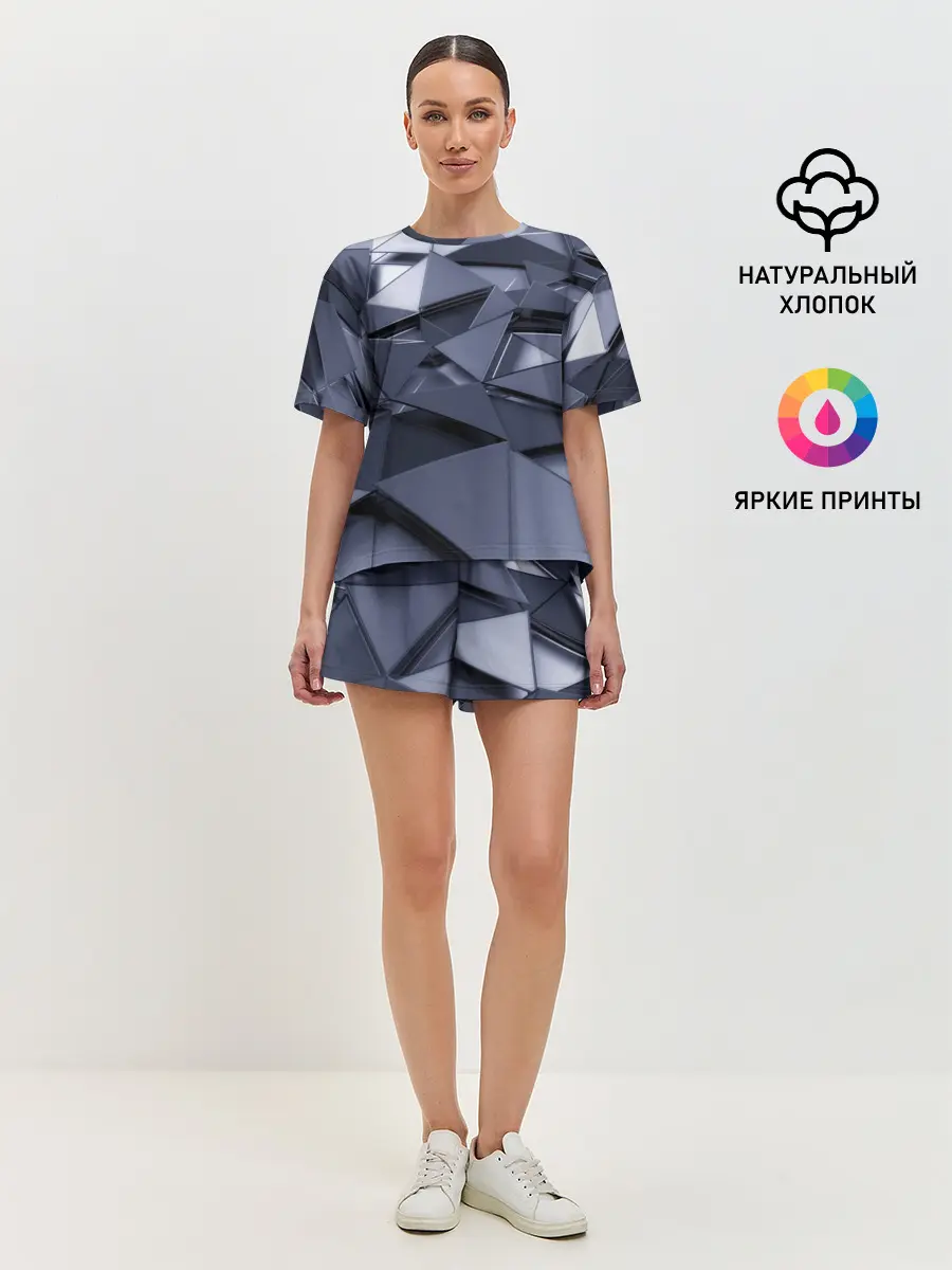 Женская пижама с шортами / Metalic geometry