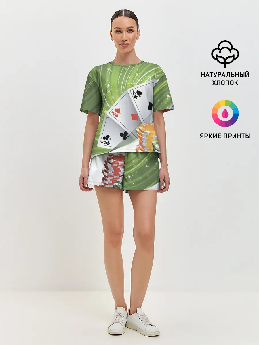 Женская пижама с шортами / Покер Старс