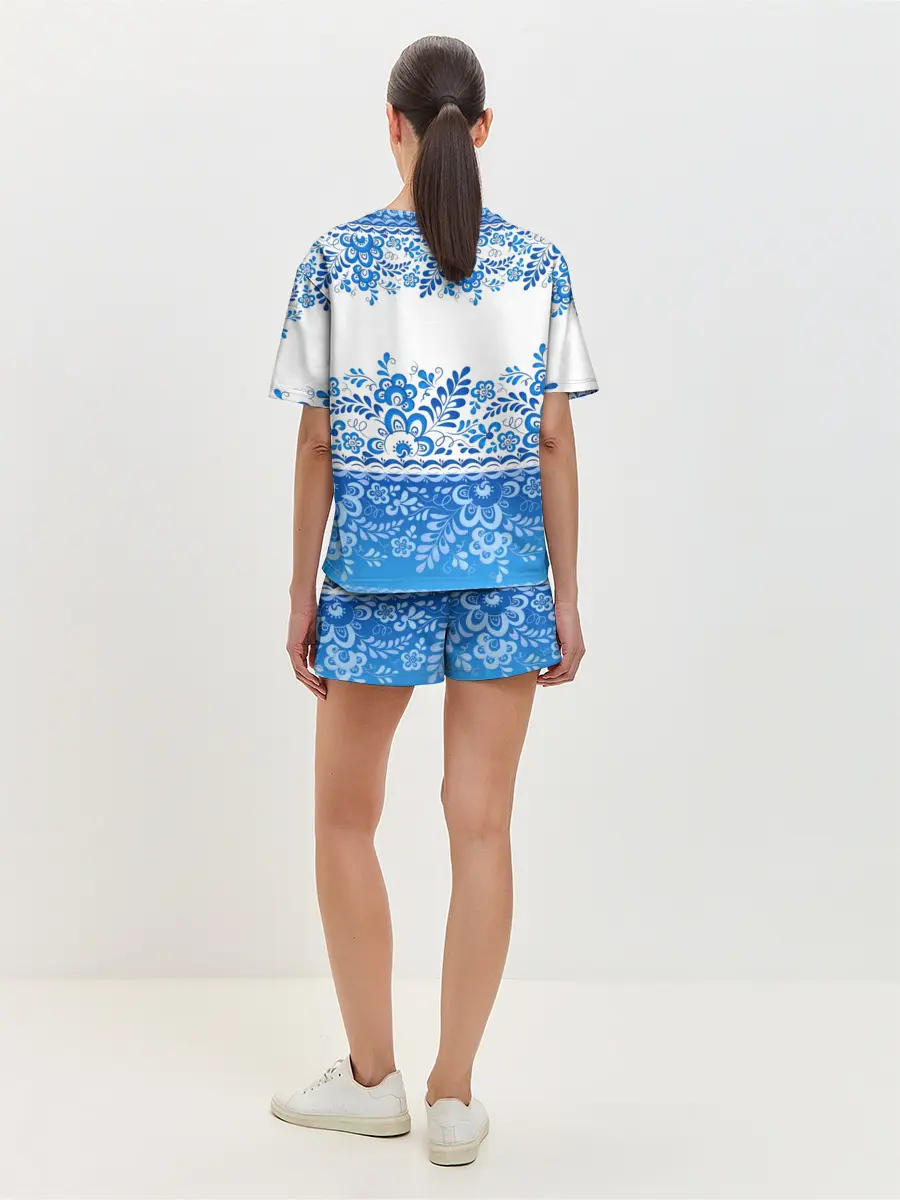 Женская пижама с шортами / Россия гжель