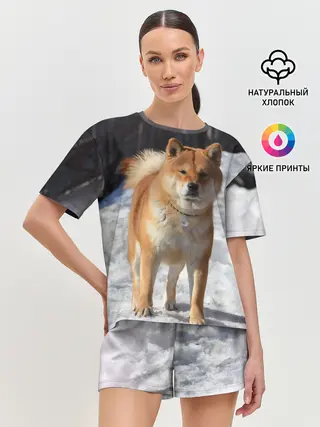 Женская пижама с шортами / Акита-ину